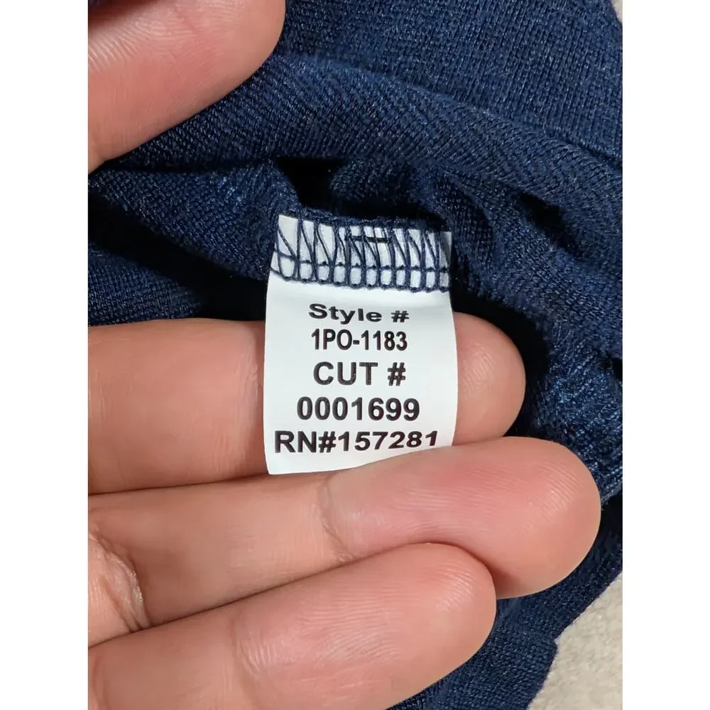 Mizzen Main Quarter Zip Sweater Mens Medium Navy Blue Performance Pullover